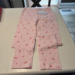 Cat & Jack Girls Pink Cherry Print Pajama Leggings Reinforced Knee Size L(10/12)